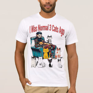 I Was Normal 3 Cats Ago – Funny Cat Lover T-Shirt 