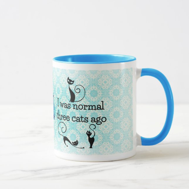 I Was Normal 3 Cats Ago Humourous Mug (Right)