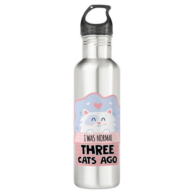 I Was Normal Three Cats Ago 710 Ml Water Bottle (Front)