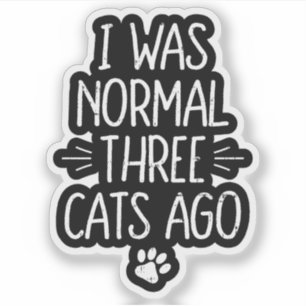 I Was Normal Three Cats Ago Funny Cat Gift