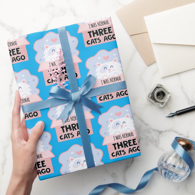 I Was Normal Three Cats Ago Wrapping Paper (Gifting)