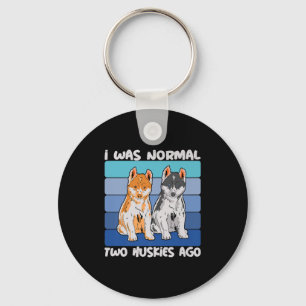 I Was Normal Two Huskies Ago Shiba Dog Keychain