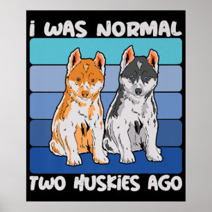 I Was Normal Two Huskies Ago Shiba Dog Poster