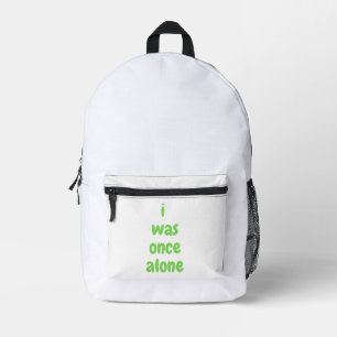 i was once alone printed backpack