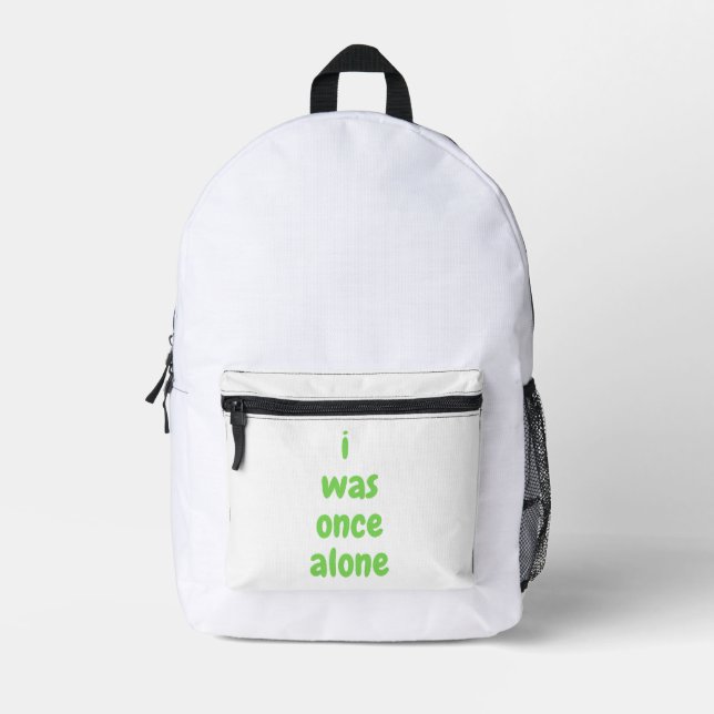 i was once alone printed backpack (Front)
