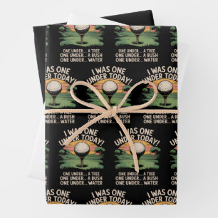 I Was One Under Today Golf Lover Golfer Golfing  Wrapping Paper Sheet