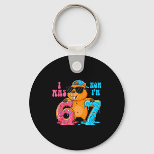 I Was Six Now I'm Seven 6 7 Capybara 67 Meme 7th B Keychain