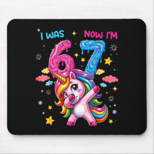 I Was Six Now I'm Seven Dabbing Unicorn 67 Meme 7t Mouse Pad