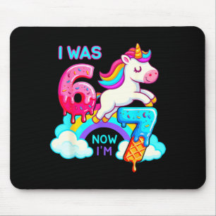 I Was Six Now Seven Ice Cream Drip Unicorn 67 Meme Mouse Pad