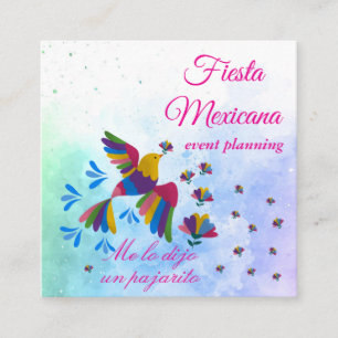 "I Was Told by a Pajarito" Mexican People's Art Square Business Card
