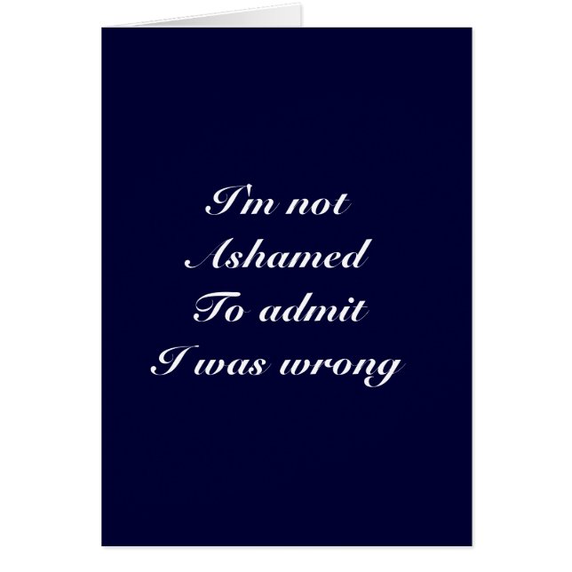 I was wrong (Front)