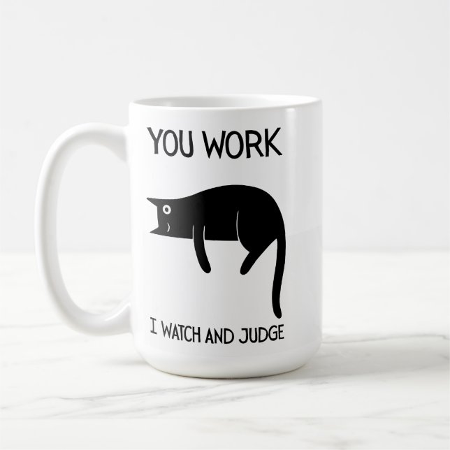 I watch and judge | Cat | Mug Decorative (Left)
