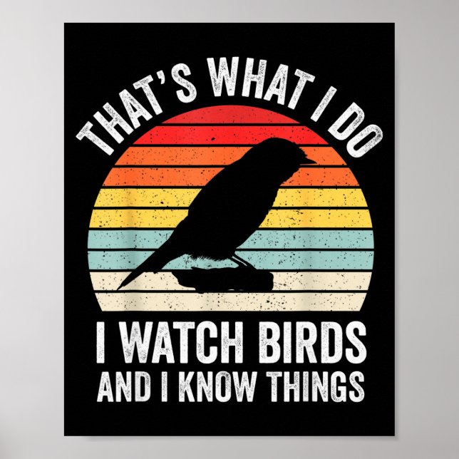 I Watch Birds I Know Things Funny Birdwatcher Bird Poster (Front)