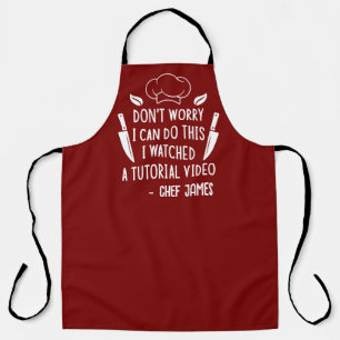 I Watched a Tutorial Video Funny & Custom Chef Apron
