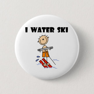 I Water Ski 2 Inch Round Button