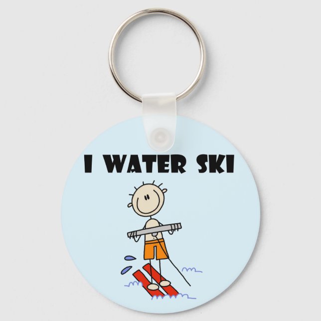 I Water Ski T-shirts and gifts Keychain (Front)
