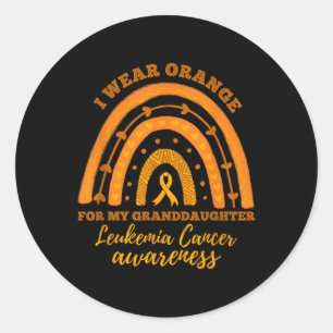 I We Wear Orange For Granddaughter Leukaemia Cance Classic Round Sticker