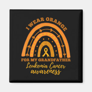 I We Wear Orange For Grandfather Leukaemia Cancer Magnet