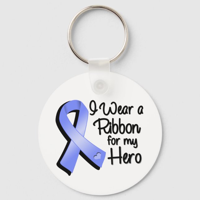 I Wear a Periwinkle Ribbon For My Hero Keychain (Front)