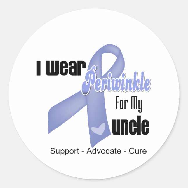 I Wear a Periwinkle Ribbon For My Uncle Classic Round Sticker (Front)