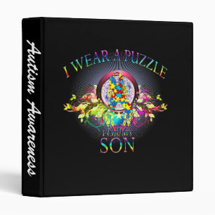 I Wear A Puzzle for my Son (floral) Binder