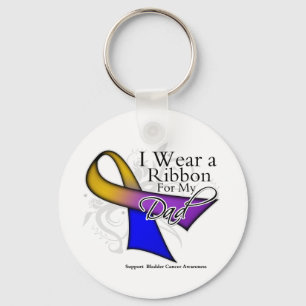 I Wear a Ribbon For My Dad - Bladder Cancer Keychain