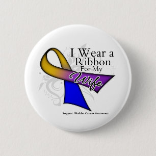 I Wear a Ribbon For My Wife - Bladder Cancer 2 Inch Round Button