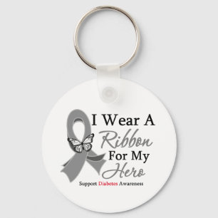 I Wear A Ribbon HERO Diabetes Keychain
