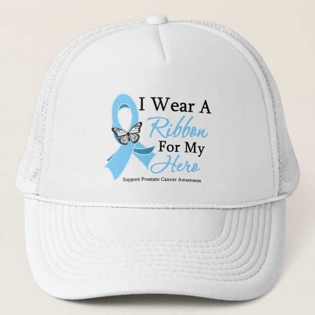 I Wear A Ribbon HERO Prostate Cancer Trucker Hat (Front)