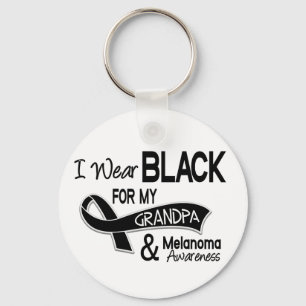 I Wear Black For My Grandpa 42 Melanoma Keychain