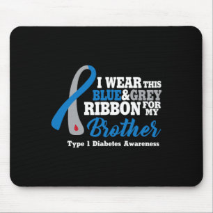 I Wear Blue And Grey For My Brother Diabetes Warri Mouse Pad