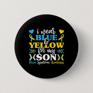 I Wear Blue And Yellow For My Son Mom Dad 2 Inch Round Button