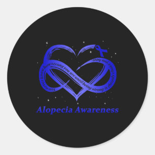 I Wear Blue For Alopecia Awareness Warrior Classic Round Sticker