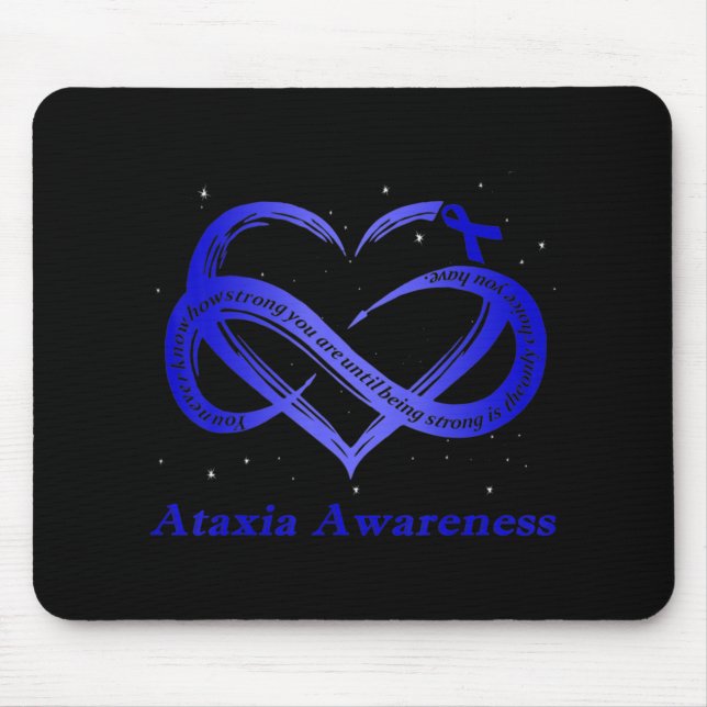 I Wear Blue For Ataxia Awareness Warrior T-Shirt11 Mouse Pad (Front)