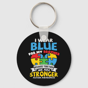 I Wear Blue For Autism Awareness Family Matching T Keychain