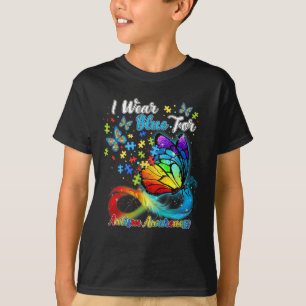 I Wear Blue For Autism Awareness Month Butterfly C T-Shirt