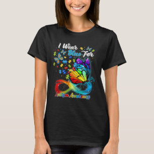 I Wear Blue For Autism Awareness Month Butterfly C T-Shirt