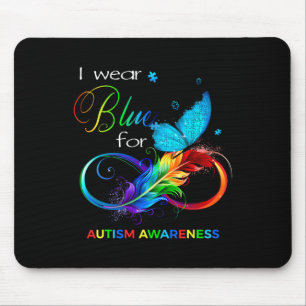 I Wear Blue For Autism Awareness Month Men Women K Mouse Pad