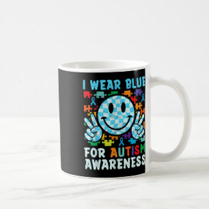 I Wear Blue For Autism Awareness Month Smile Boys  Coffee Mug