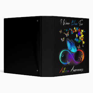 I Wear Blue For Autism Awareness shirt Puzzle Mom  Binder