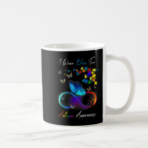 I Wear Blue For Autism Awareness shirt Puzzle Mom Coffee Mug