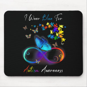 I Wear Blue For Autism Awareness shirt Puzzle Mom  Mouse Pad