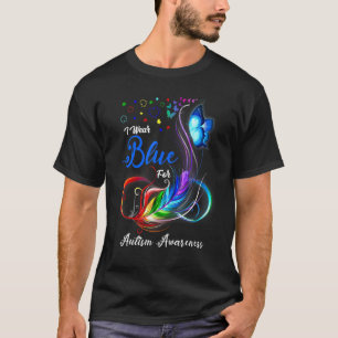 I Wear Blue For Autism Awareness Warrior Puzzle Bu T-Shirt