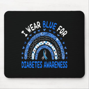 I Wear Blue For Diabetes Awareness Rainbow Men Wom Mouse Pad