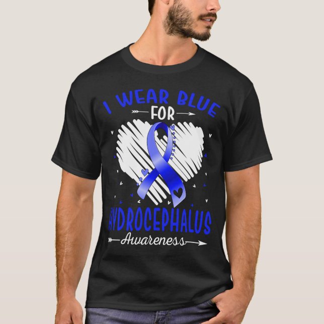 I Wear Blue For HYDROCEPHALUS Awareness T-Shirt (Front)