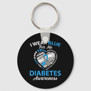 I Wear Blue For Me Type 1 Diabetes Awareness Month Keychain