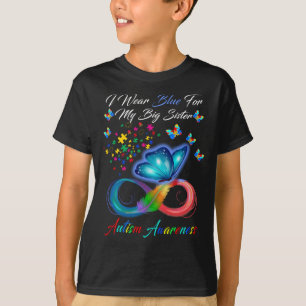 I Wear Blue For My Big Sister Autism Awareness T-Shirt