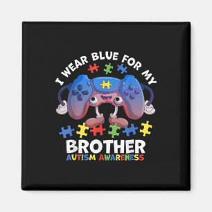 I Wear Blue For My Brother Autism Awareness Boys V Magnet