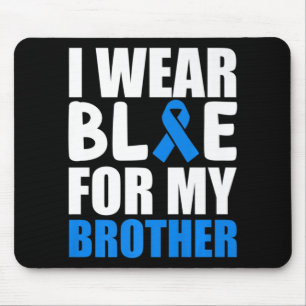 I Wear Blue For My Brother Autism Awareness Ribbon Mouse Pad