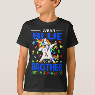 I Wear Blue For My Brother Autism Awareness Unicor T-Shirt